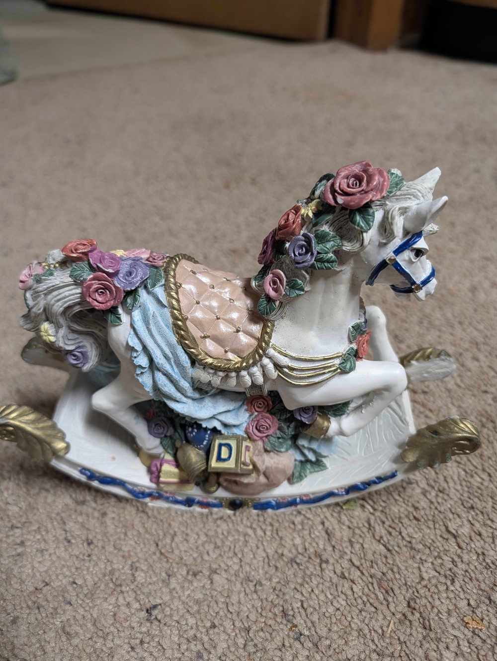 Collectible Vintage Rocking Horse Victorian Music Box - Picture 2 of 13